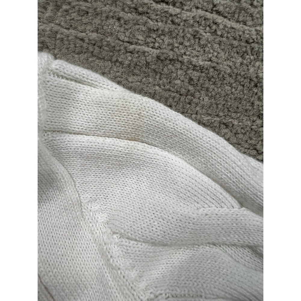 Minnie Rose Sweater Womens Medium White Long Sleeve Knit‎ V-Neck Preppy Y2K - Picture 6 of 13